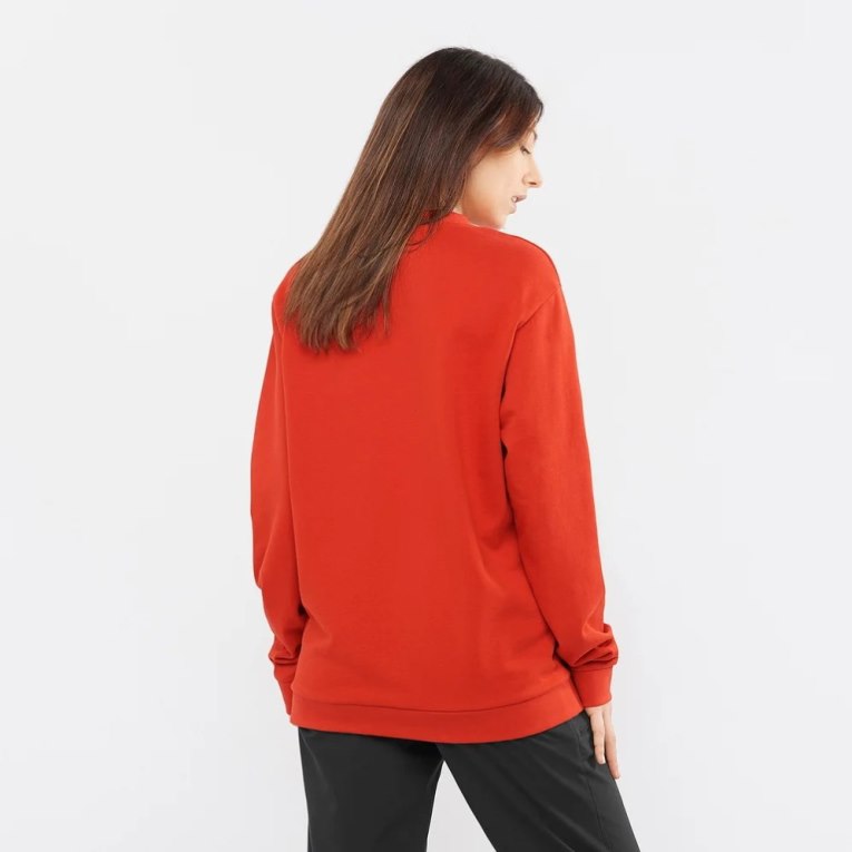 Orange Salomon Outlife Logo Summer Women's Sweatshirt | IE BR6398